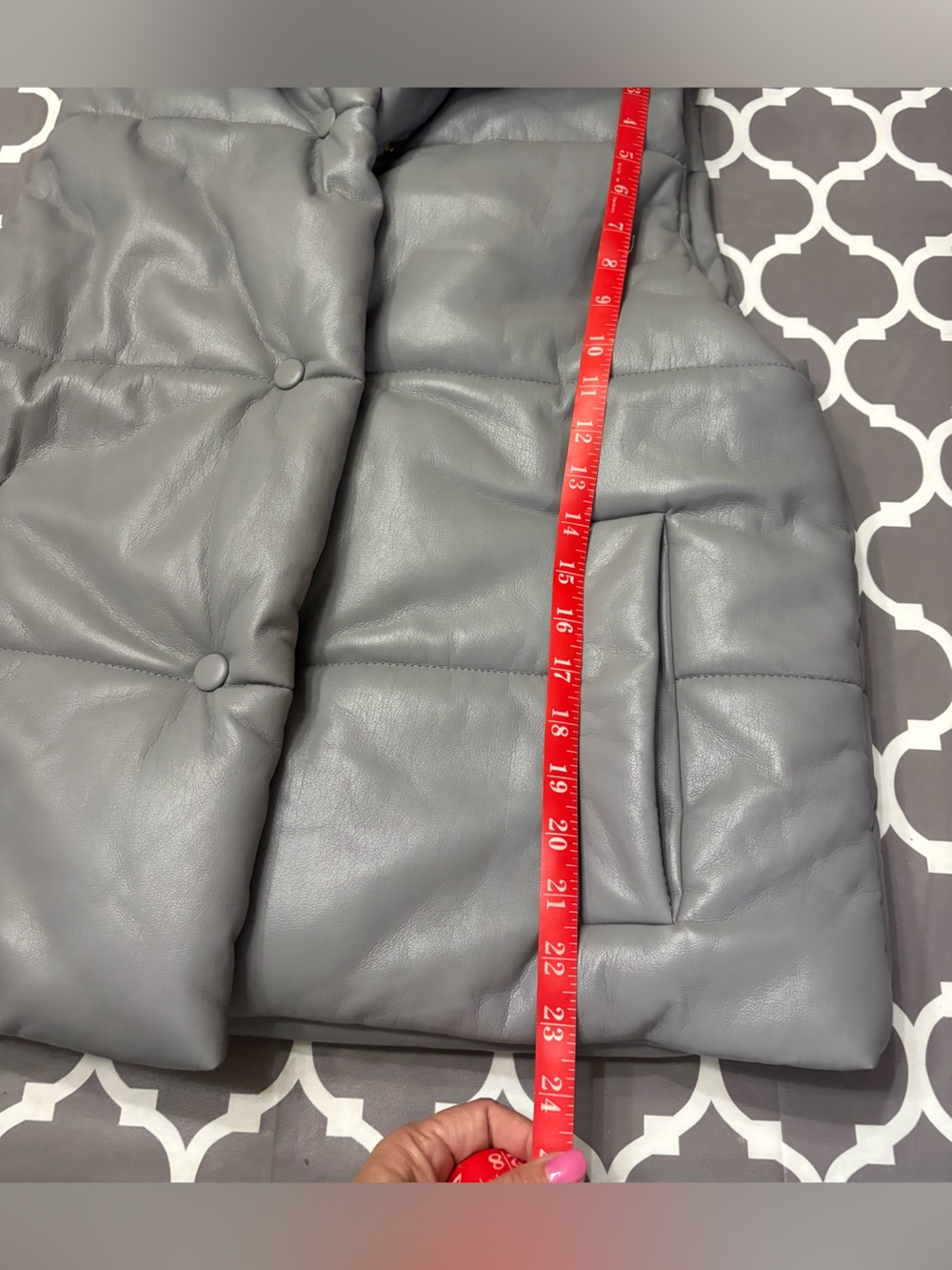 Nanushka Murillo Dusk Blue Quilted Vegan Leather Puffer Vest NWT - Picture 11 of 12